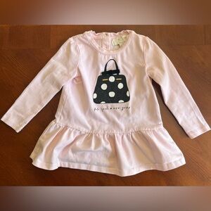 Kate Spade Toddler Girls Top Purse Ruffle Long Sleeve Pink 24 Months